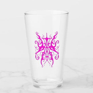 Elegant Pink Tribal Mask Abstract Design Glass