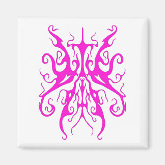 Elegant Pink Tribal Mask Abstract Design Magnet