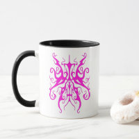 Elegant Pink Tribal Mask Abstract Design