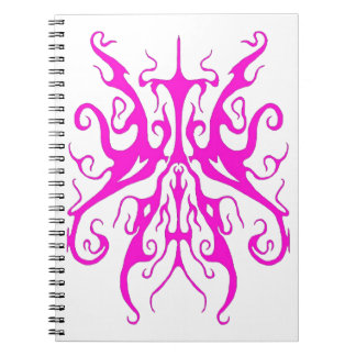 Elegant Pink Tribal Mask Abstract Design Notebook