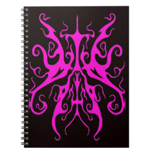 Elegant Pink Tribal Mask Abstract Design Notebook