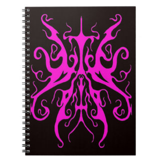 Elegant Pink Tribal Mask Abstract Design Notebook