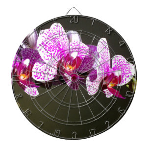 Elegant pink tropical floral flowers orchids  dartboard
