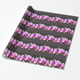 Elegant pink tropical floral flowers orchids  wrapping paper