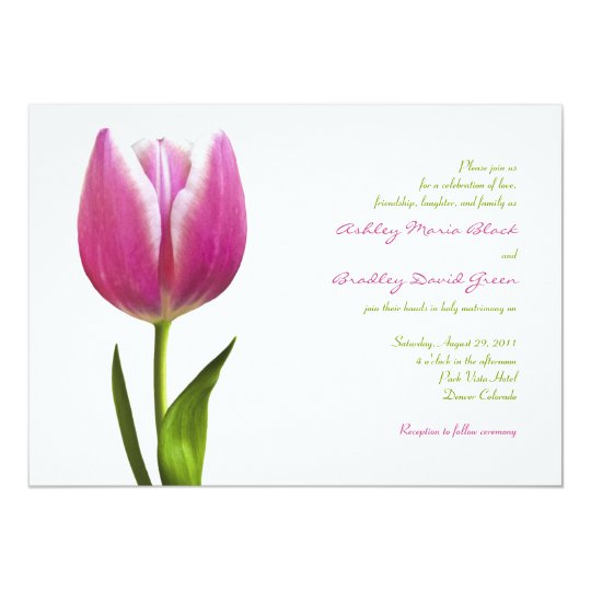 Elegant Pink Tulip Wedding Invitation