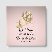 Élégant Pink Tulipes Bouquet Wedding