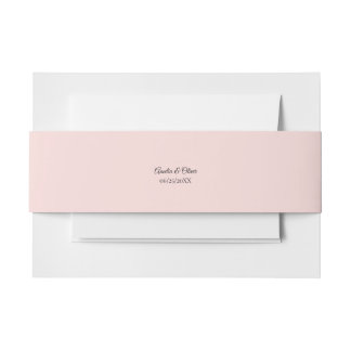 Elegant Pink Tulips Bouquet Wedding Invitation Belly Band