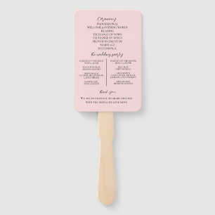 Elegant Pink Tulips Bouquet wedding program Hand Fan