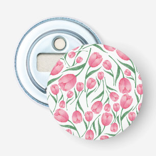Elegant Pink tulips pattern floral Bottle Opener