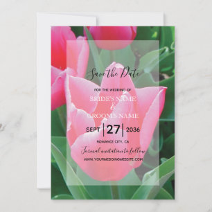 Elegant Pink Tulips Wedding Invitations