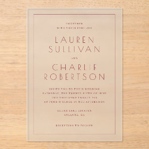 Elegant Pink Typographic Wedding Invitation