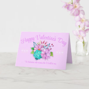 Elegant Pink Valentines Day Card