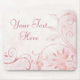 Elegant Pink Vintage Mouse Mat