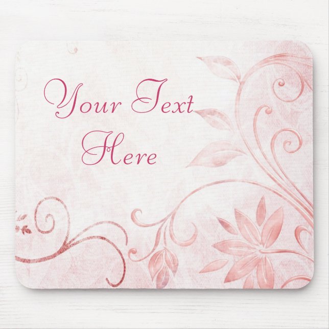 Elegant Pink Vintage Mouse Mat (Front)