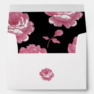 Elegant Pink Vintage Roses 5x7 Wedding Invitation Envelope