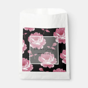 Elegant Pink Vintage Roses Wedding  Favour Bags