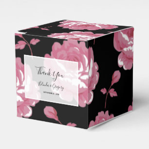Elegant Pink Vintage Roses Wedding  Favour Box
