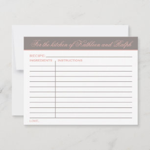 Elegant Pink Warm Grey Bridal Shower Recipe