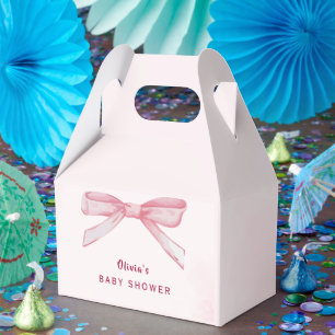 Elegant Pink Watercolor Baby Shower Favour Box