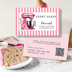 elegant Pink watercolor Bakery & Confections Busin Business Card