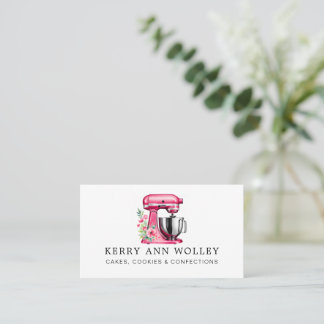 elegant Pink watercolor Bakery & Confections Business Card