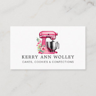 elegant Pink watercolor Bakery & Confections Business Card
