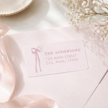 Elegant Pink Watercolor Bow Christmas Holiday 