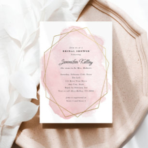 Elegant Pink Watercolor Bridal Shower Invitation
