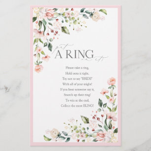 Elegant Pink Watercolor Floral Bridal Shower Game