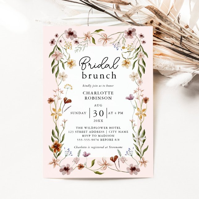 Elegant Pink Watercolor Floral Bridal Shower Invitation (Creator Uploaded)