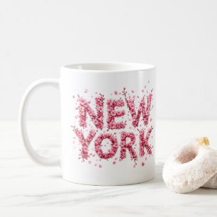 Elegant Pink Watercolor Floral Custom Coffee Mug