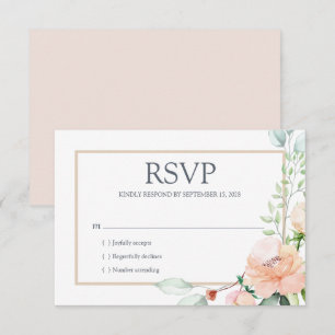 Elegant Pink Watercolor Floral RSVP Card