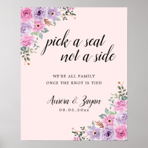 Elegant Pink Watercolor Floral Wedding Poster