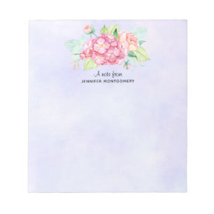 Elegant Pink Watercolor Flower Bouquet Notepad