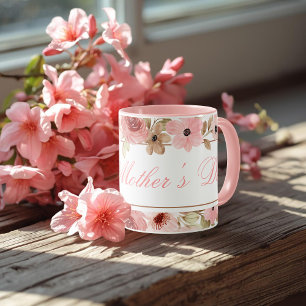 Elegant Pink Watercolor Flower Coffee Mug