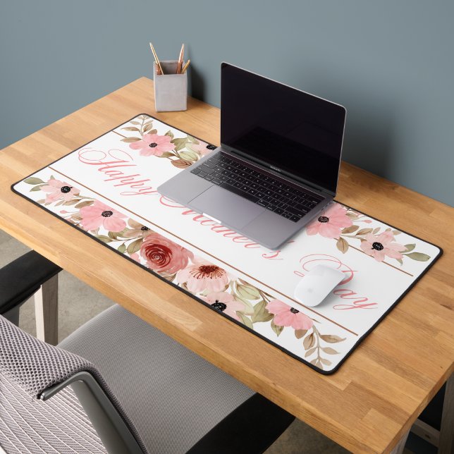 Elegant Pink Watercolor Flower Desk Mat (Creator Uploaded)