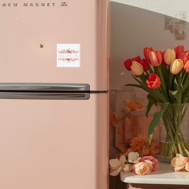 Elegant Pink Watercolor Flower Refrigerator Magnet (Creator Uploaded)