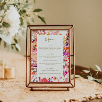 Elegant Pink Watercolor Flowers Custom Wedding