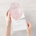 Elegant Pink Watercolor Gold Frame Bat Mitzvah All In One Invitation<br><div class="desc">This modern invitation features a pretty watercolor splash with faux gold foil accents.  Use the easy template form to add your text or use the Customise It feature to create your own layout.</div>