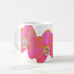 Elegant Pink watercolor Orchid painting Coffee Mug