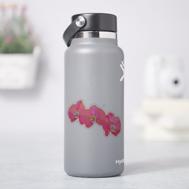 Elegant pink watercolor Orchids tropical floral (HydroFlask)