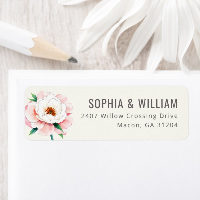 Elegant Pink Watercolor Peony (Insitu)