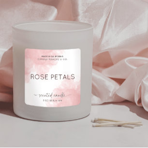 Elegant Pink Watercolor Product Packaging Square Sticker