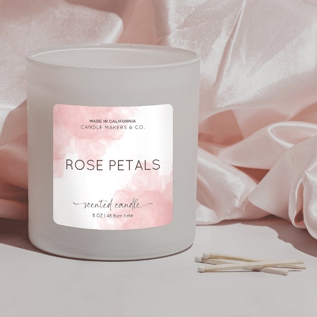 Elegant Pink Watercolor Product Packaging Square Sticker (Creator Uploaded)