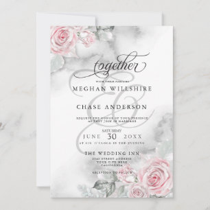 Elegant Pink Watercolor Roses Invitation