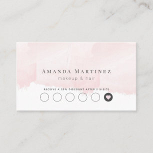 Elegant Pink Watercolor Salon Loyalty Card