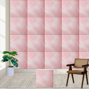 Elegant Pink Watercolor    Soft Blush Aesthetic Tile