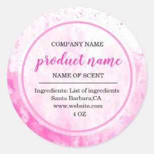 Elegant Pink Watercolor Spa labels