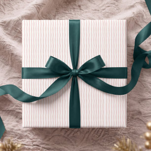 Elegant Pink Watercolor Stripe Christmas Wrapping Paper