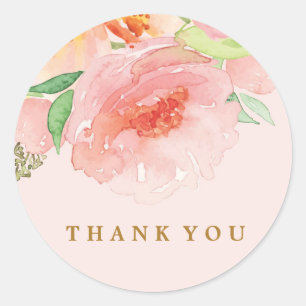 ELEGANT PINK WATERCOLOR WEDDING sticker seals